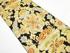 アンティーク　花更紗模様織り出し袋帯（着用可）